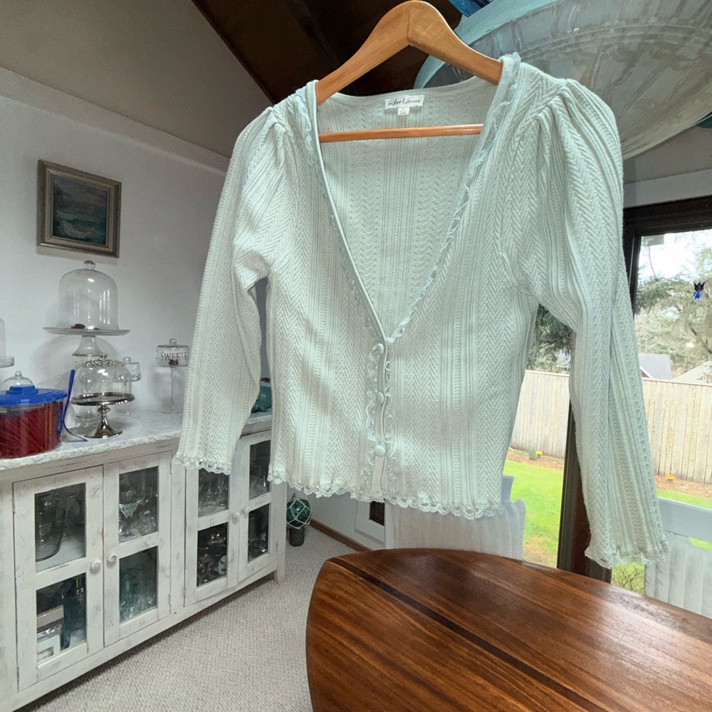 For Love of Lemons    Light sage green Knit Button-Front Cardigan